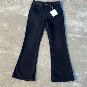 NWT TOTEME Cropped Kick Flare Jeans in Faded Black